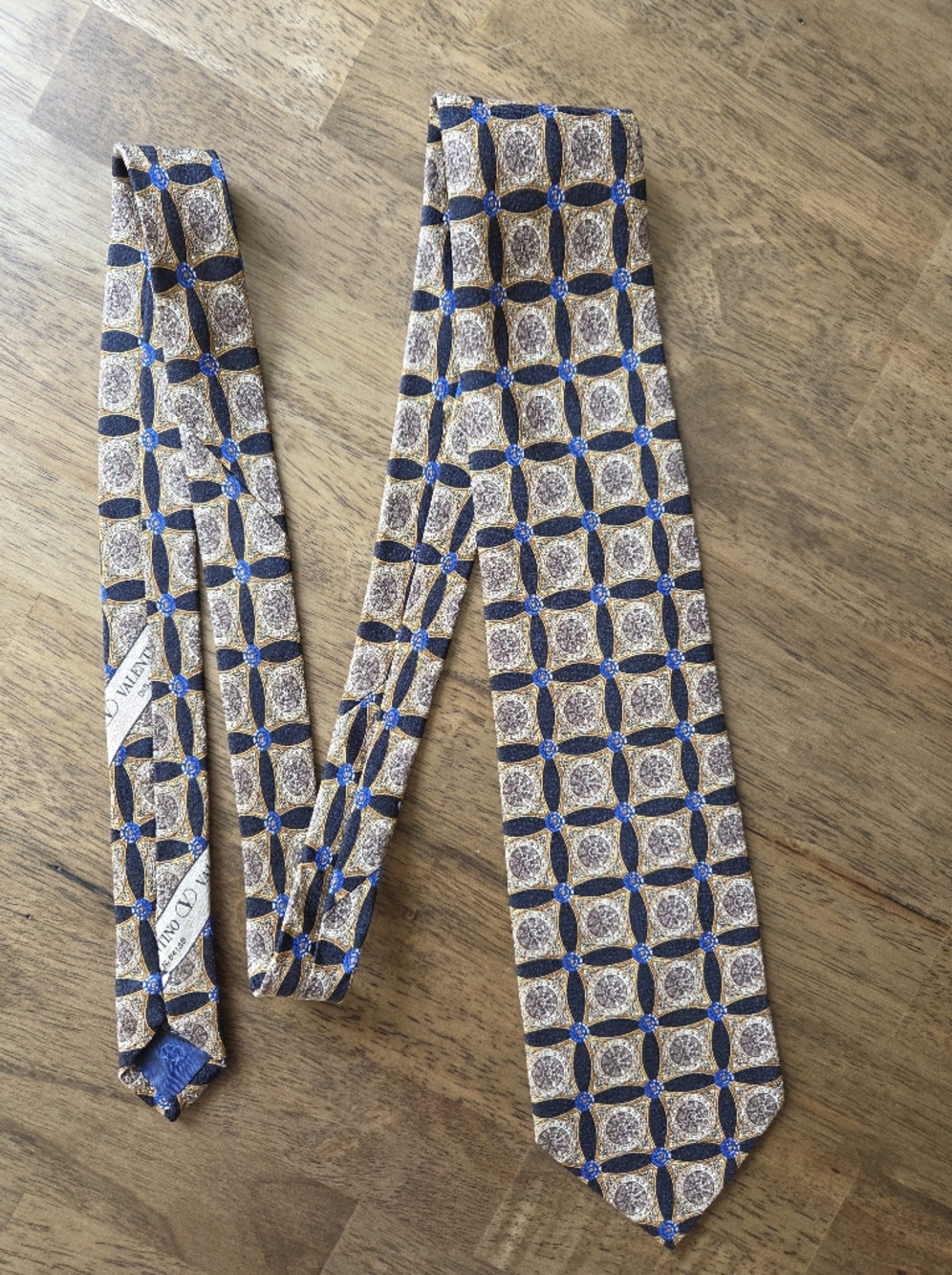 Valentino Ancient Medallion Geometric Silk Tie